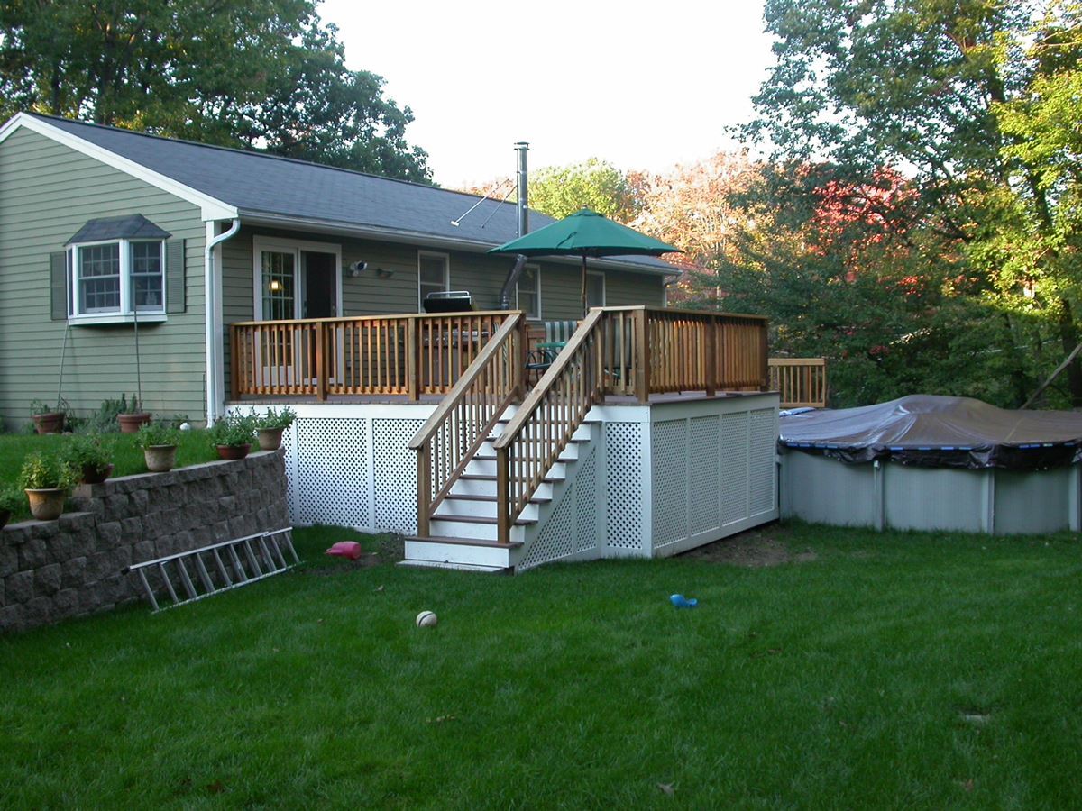 Main Deck with Pool Deck Construction in Wilmington, MA